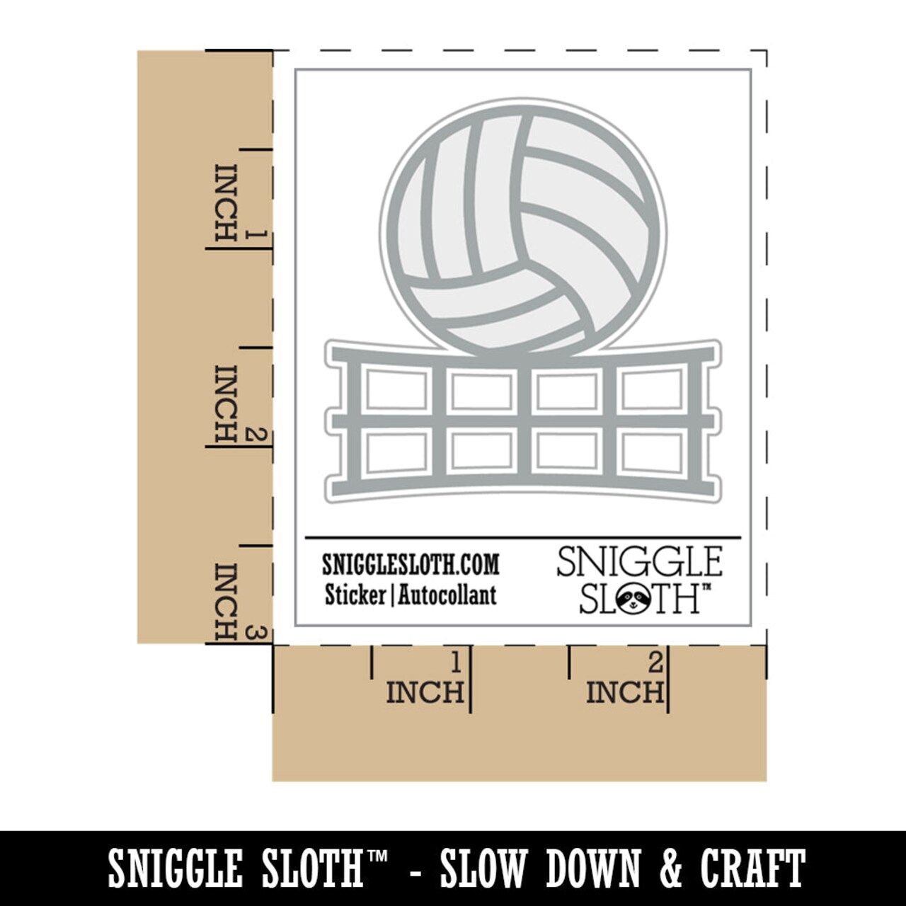 Volleyball and Net Waterproof Vinyl Phone Tablet Laptop Water Bottle Sticker Set - 5 Pack